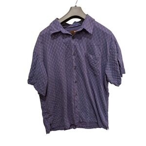 Toscano Mens Short Sleeve Button Up Casual Silk/Rayon XL Hawaiian